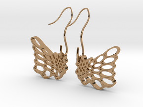 Butterfly Earrings in Polished Brass