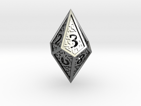 Hedron D10 (v2 closed) Spindown - Hollow in Polished Silver