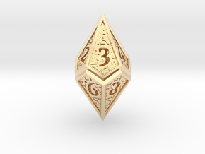 Hedron D10 (v2 open) Spindown - Hollow in 14k Gold Plated Brass