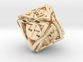'Twined' Dice D8 Spindown Tarmogoyf P/T Die in 14k Gold Plated Brass