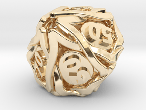 'Twined' Dice 10D10 (Decader) Gaming Die in 14k Gold Plated Brass