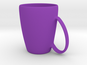 Coffee mug #6 XL - Handle UpSideDown in Purple Processed Versatile Plastic