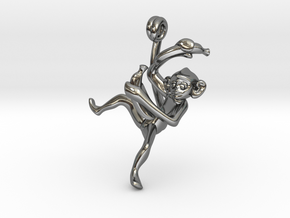 3D-Monkeys 201 in Fine Detail Polished Silver