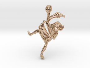 3D-Monkeys 201 in 14k Rose Gold Plated Brass