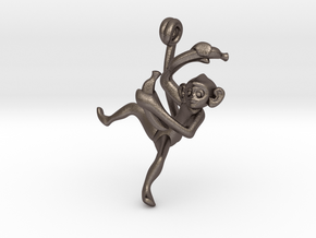 3D-Monkeys 201 in Polished Bronzed Silver Steel