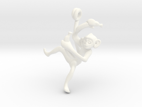 3D-Monkeys 201 in White Processed Versatile Plastic