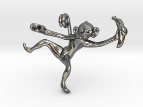 3D-Monkeys 202 in Fine Detail Polished Silver