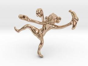 3D-Monkeys 202 in 14k Rose Gold Plated Brass