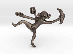 3D-Monkeys 202 in Polished Bronzed Silver Steel