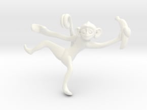 3D-Monkeys 202 in White Processed Versatile Plastic