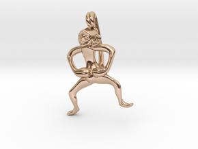 3D-Monkeys 203 in 14k Rose Gold Plated Brass