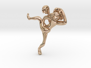 3D-Monkeys 204 in 14k Rose Gold Plated Brass