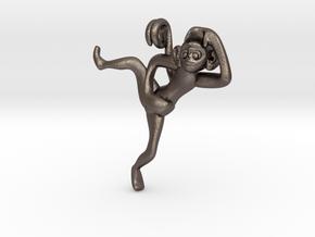 3D-Monkeys 204 in Polished Bronzed Silver Steel