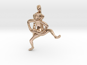 3D-Monkeys 205 in 14k Rose Gold Plated Brass