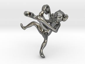 3D-Monkeys 206 in Fine Detail Polished Silver