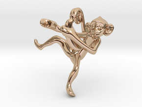 3D-Monkeys 206 in 14k Rose Gold Plated Brass