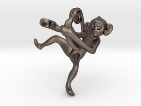 3D-Monkeys 206 in Polished Bronzed Silver Steel