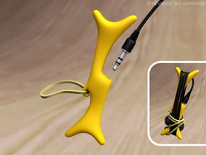 Earphones Cable Winder in Yellow Processed Versatile Plastic