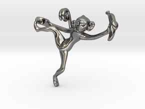 3D-Monkeys 207 in Fine Detail Polished Silver