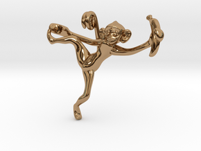 3D-Monkeys 207 in Polished Brass