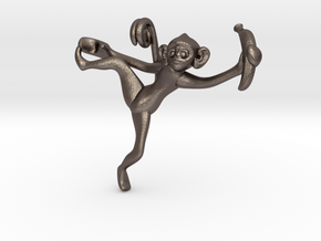 3D-Monkeys 207 in Polished Bronzed Silver Steel