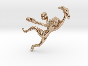 3D-Monkeys 208 in 14k Rose Gold Plated Brass