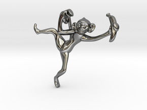 3D-Monkeys 209 in Fine Detail Polished Silver