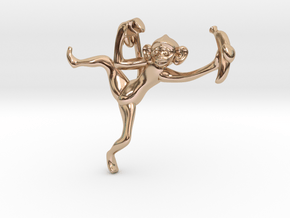 3D-Monkeys 209 in 14k Rose Gold Plated Brass