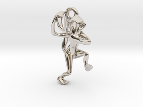 3D-Monkeys 212 in Rhodium Plated Brass