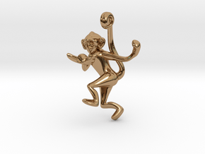 3D-Monkeys 213 in Polished Brass
