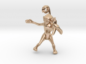 3D-Monkeys 215 in 14k Rose Gold Plated Brass