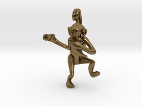 3D-Monkeys 216 in Polished Bronze