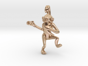 3D-Monkeys 216 in 14k Rose Gold Plated Brass