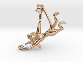 3D-Monkeys 217 in 14k Rose Gold Plated Brass