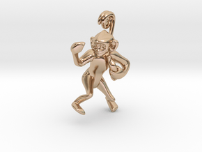 3D-Monkeys 218 in 14k Rose Gold Plated Brass