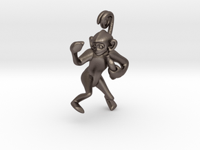 3D-Monkeys 218 in Polished Bronzed Silver Steel
