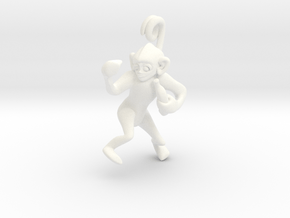 3D-Monkeys 218 in White Processed Versatile Plastic