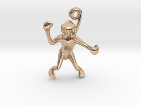 3D-Monkeys 219 in 14k Rose Gold Plated Brass