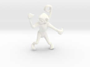 3D-Monkeys 219 in White Processed Versatile Plastic