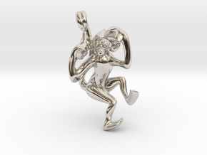 3D-Monkeys 220 in Rhodium Plated Brass