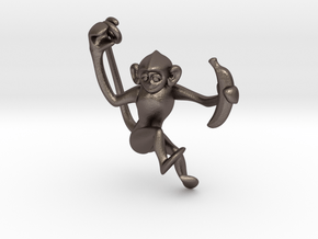 3D-Monkeys 221 in Polished Bronzed Silver Steel
