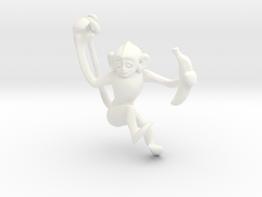 3D-Monkeys 221 in White Processed Versatile Plastic