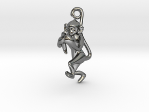 3D-Monkeys 222 in Fine Detail Polished Silver