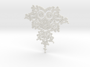 Mandelbrot Fractal Design in White Natural Versatile Plastic