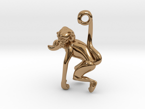 3D-Monkeys 223 in Polished Brass