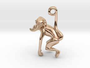 3D-Monkeys 223 in 14k Rose Gold Plated Brass