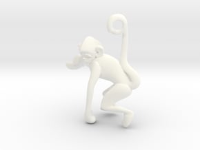 3D-Monkeys 223 in White Processed Versatile Plastic