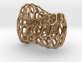 Designer geometric coctail ring #Skeleton in Polished Brass