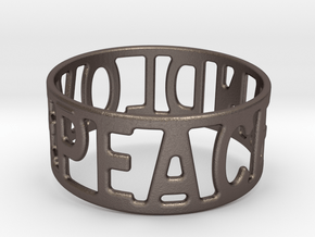Peaceandlove 65 Bracelet in Polished Bronzed Silver Steel
