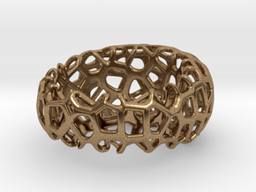 Wide designer  Aesthetic, Custom ring #Voronoi in Natural Brass: Medium